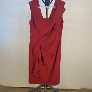 Adrianna Papell Red Pencil Dress - Gently Worn